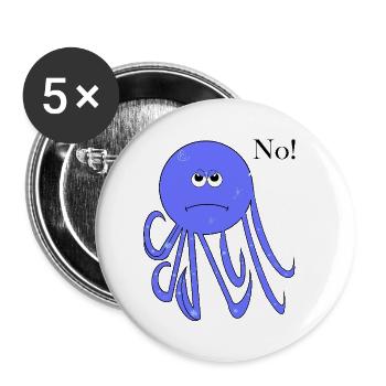 Pas de calmar, pas de bande dessinée amusante, non - Lot de 5 grands badges (56 mm) - blanc - Devant