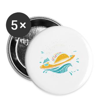 Kajaks und Tacos - Buttons groß 56 mm (5er Pack) - Weiß - Vorne