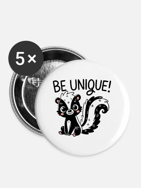 Ein SKUNK - Buttons groß 56 mm (5er Pack) - Weiß