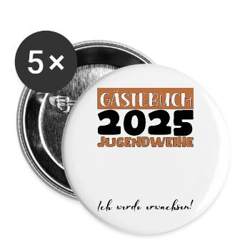 Jugendweihe 2025 Guestbook Gift Girls Boys - Buttons large 2.2''/56 mm (5-pack) - white - Front