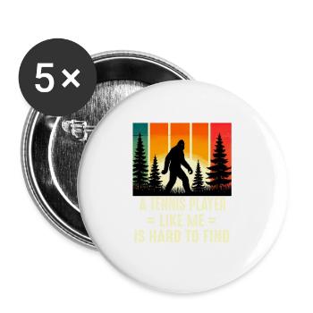 Tennisspieler ist schwer zu finden, lustiger Bigfoot Sasqu - Buttons groß 56 mm (5er Pack) - Weiß - Vorne