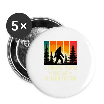 Trumpet Player Is Hard To Find, Funny Bigfoot Sasq - Buttons groß 56 mm (5er Pack) - Weiß - Vorne