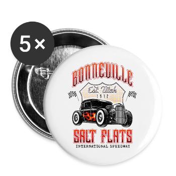 Bonneville Salt Flats Vintage Hot Rod Race Car - Buttons large 2.2''/56 mm (5-pack) - white - Front