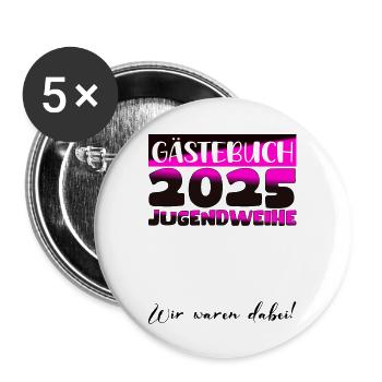 Jugendweihe 2025 Guestbook Gift Girls Boys - Buttons large 2.2''/56 mm (5-pack) - white - Front