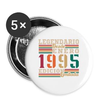 Cadeaux d’anniversaire Né en janvier 1995 - Lot de 5 grands badges (56 mm) - blanc - Devant