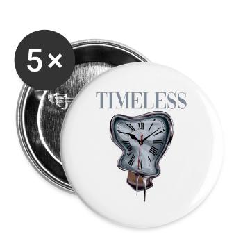 Timeless für Zeitlose Menschen - Buttons groß 56 mm (5er Pack) - Weiß - Vorne