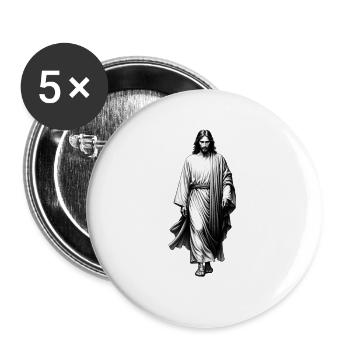 Jesus der Weg - Buttons groß 56 mm (5er Pack) - Weiß - Vorne