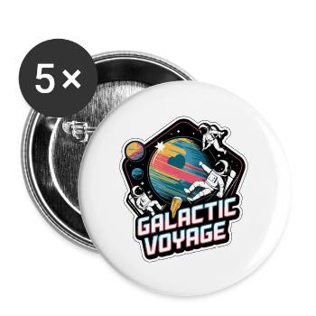 GALAKTISCHE REISE - Buttons groß 56 mm (5er Pack) - Weiß - Vorne