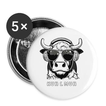 KUH L MUH - Buttons groß 56 mm (5er Pack) - Weiß - Vorne