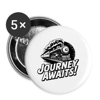 TRAIN JOURNEY AWAITS - Buttons large 2.2''/56 mm (5-pack) - white - Front