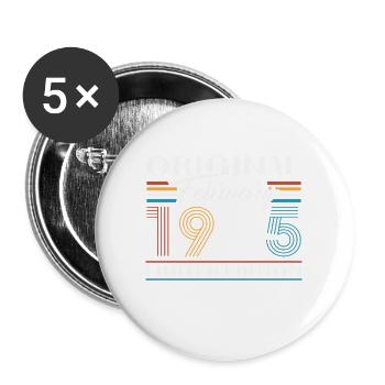 Février 1985 Vintage Anniversaire 1985 Cadeau - Lot de 5 grands badges (56 mm) - blanc - Devant