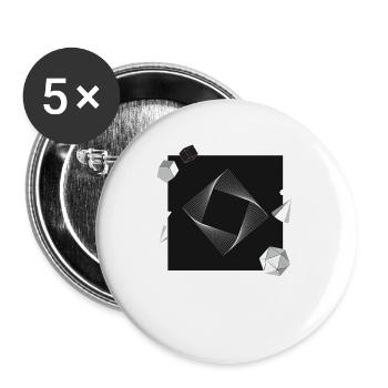 Geometrische Formen Abstrakte Kunst Geometric - Buttons groß 56 mm (5er Pack) - Weiß - Vorne