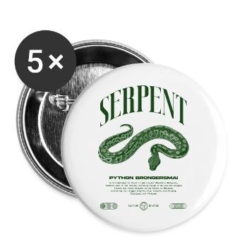 python de sang moderne reptile keeper streetwear - Lot de 5 grands badges (56 mm) - blanc - Devant