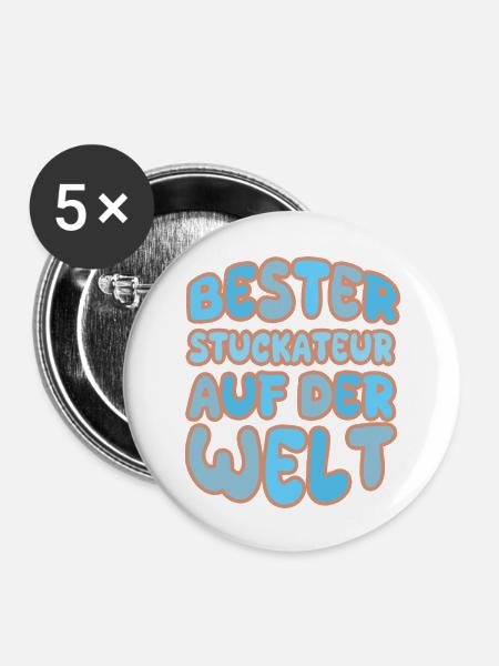 Berufung Stuckateur - Buttons groß 56 mm (5er Pack) - Weiß
