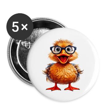 DUCK GLASSES - Buttons large 2.2''/56 mm (5-pack) - white - Front