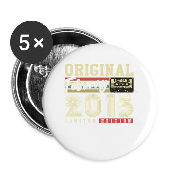 Original Février 2015 Vintage Anniversaire Rétro - Lot de 5 grands badges (56 mm) - blanc - Devant