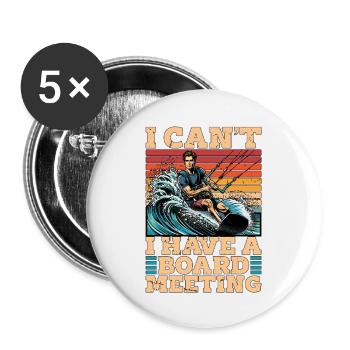 Kiteboarding I Can't I Have A Board Water Sports - Buttons large 2.2''/56 mm (5-pack) - white - Front