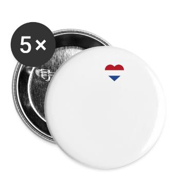 I Love Amsterdam Heart Flag Golden Gate Bridge Spaß - Buttons groß 56 mm (5er Pack) - Weiß - Vorne