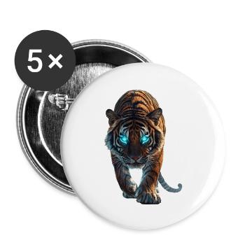 Tiger - Buttons groß 56 mm (5er Pack) - Weiß - Vorne