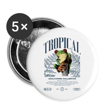 Red Eyed Tree Frog Rainforest Amphibian - Buttons large 2.2''/56 mm (5-pack) - white - Front