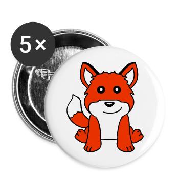 Fox Red Fox Wild Animal Clever Forest Inhabitants - Buttons large 2.2''/56 mm (5-pack) - white - Front