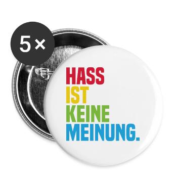 Hate is not an opinion Statement against the right - Buttons large 2.2''/56 mm (5-pack) - white - Front