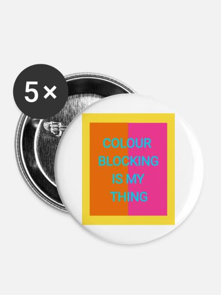 colour blocking - Buttons groß 56 mm (5er Pack) - Weiß