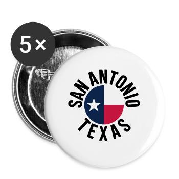 San Antonio, Texas - Lot de 5 grands badges (56 mm) - blanc - Devant