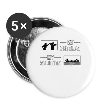 Dragon Boating My Problem My Pictogram Dad Mom - Buttons large 2.2''/56 mm (5-pack) - white - Front