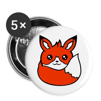 Fox Red Fox Wild Animal Clever Forest Inhabitants - Buttons large 2.2''/56 mm (5-pack) - white - Front