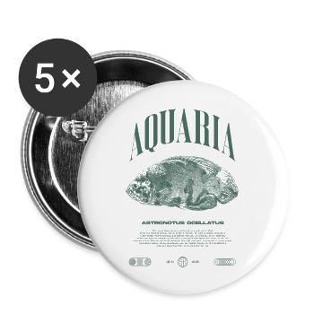 Oscar Fish Keeper Streetwear moderne - Lot de 5 grands badges (56 mm) - blanc - Devant