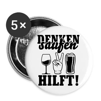 Drinking helps - Buttons large 2.2''/56 mm (5-pack) - white - Front