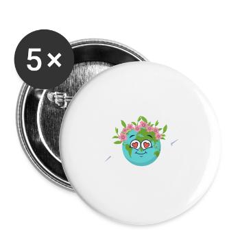 L’avenir de la planète Terre Enseignant du Jour de la Terre - Lot de 5 grands badges (56 mm) - blanc - Devant