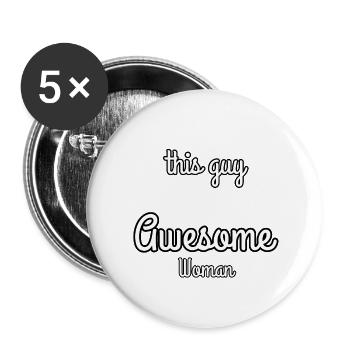 Von einer großartigen Frau aufgenommen - Buttons groß 56 mm (5er Pack) - Weiß - Vorne