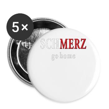 PAIN go home - Buttons large 2.2''/56 mm (5-pack) - white - Front