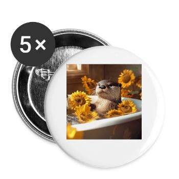 Otter - Buttons groß 56 mm (5er Pack) - Weiß - Vorne