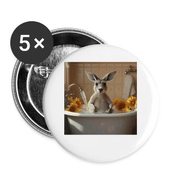 Känguru - Buttons groß 56 mm (5er Pack) - Weiß - Vorne