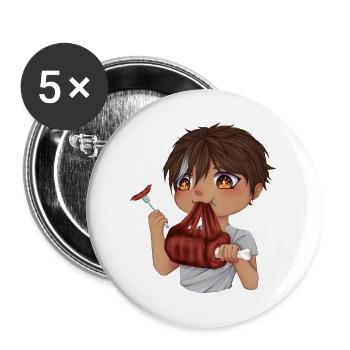 Gourmet Chibi - Buttons groß 56 mm (5er Pack) - Weiß - Vorne