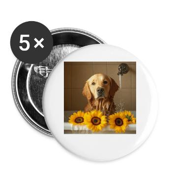 Golden Retriever - Buttons groß 56 mm (5er Pack) - Weiß - Vorne