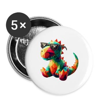 dino cool lunettes de soleil - Lot de 5 grands badges (56 mm) - blanc - Devant