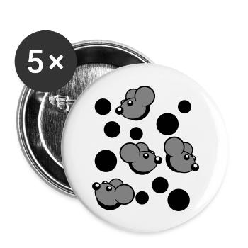 Beaucoup de souris regardant 4 trous de souris motif de trou mural - Lot de 5 grands badges (56 mm) - blanc - Devant