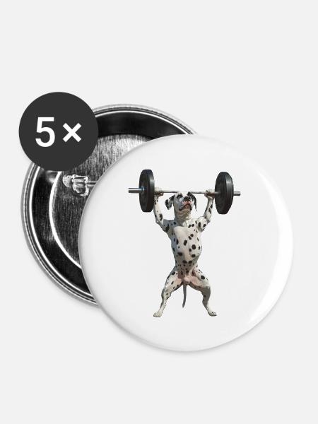 Dalmatiner - Buttons groß 56 mm (5er Pack) - Weiß