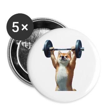 Shiba Inu - Buttons groß 56 mm (5er Pack) - Weiß - Vorne