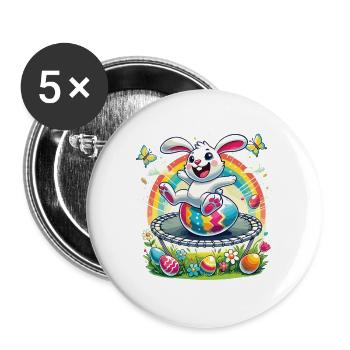 Easter Happy Easter Easter Bunny Easter Egg Spring - Buttons large 2.2''/56 mm (5-pack) - white - Front