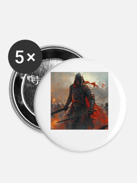 Legionär - Buttons groß 56 mm (5er Pack) - Weiß