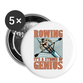 L’aviron sur l’eau, c’est un coup de génie, adore la navigation de plaisance - Lot de 5 grands badges (56 mm) - blanc - Devant
