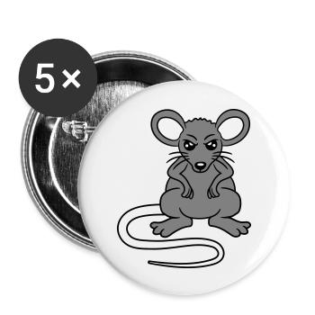 Mouse looks angry angry frustrated angry aggressive - Buttons large 2.2''/56 mm (5-pack) - white - Front