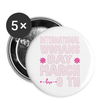 National Women's History Month 2025 Embrace Equity - Buttons large 2.2''/56 mm (5-pack) - white - Front