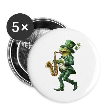 Frosch - Buttons groß 56 mm (5er Pack) - Weiß - Vorne