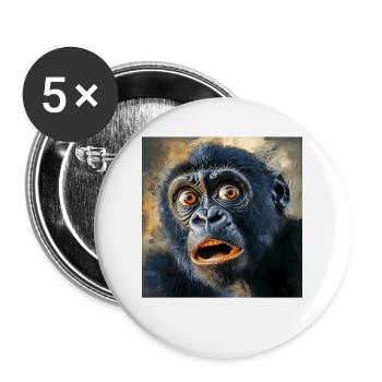 Gorilla - Buttons groß 56 mm (5er Pack) - Weiß - Vorne